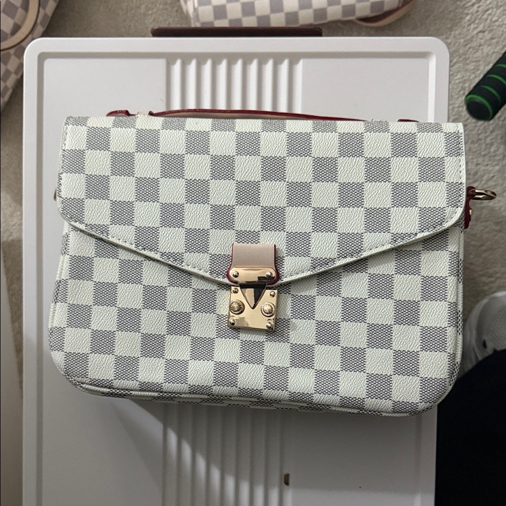 Checkered Gray and White Women's Bag